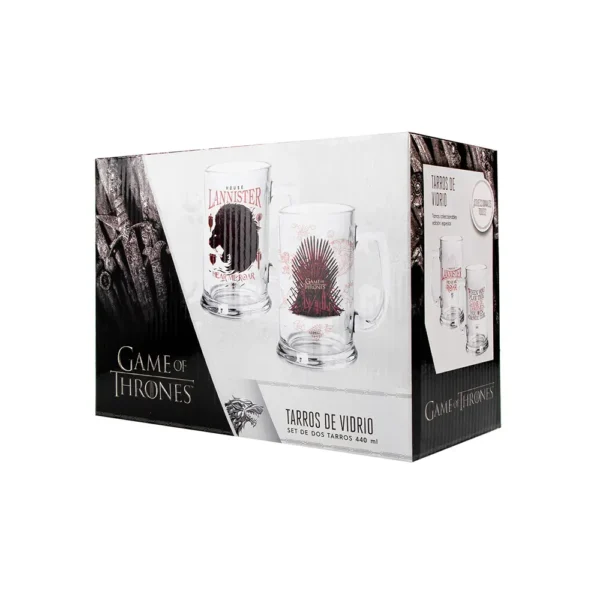 Game of thrones  tarros de vidrio  lannister & throne 2 pack 440 ml